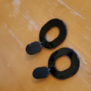 Black enamel Earrings